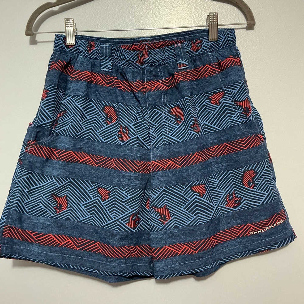 Columbia Patterned Blue and Red men’s swim shorts no liner size S